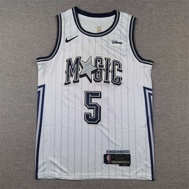 Men Orlando Magic #5 Banchero White Nike City Edition 2025 NBA Jersey->orlando magic->NBA Jersey